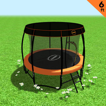 Kahuna Trampoline 6ft with Roof Cover - Orange